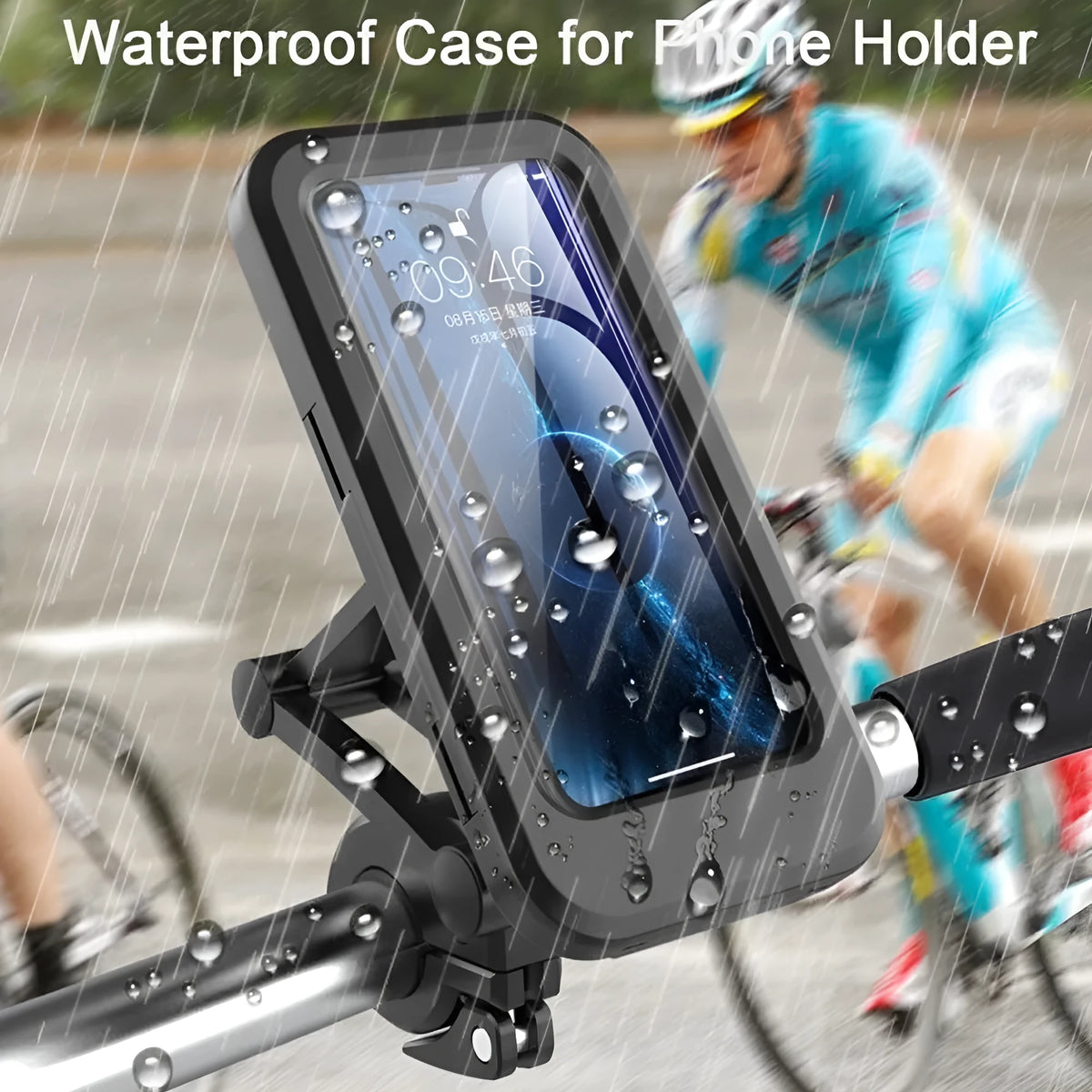Waterproof retractable motorcycle wireless charger bracket with universal mount, long version HL69