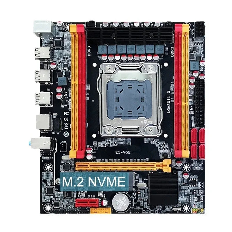 Desktop Motherboard LGA 2011 Socket DDR3 Four-Slot MicroATX Board Supports 128GB RAM M.2 SATA 6 USB Ports New Computer Motherboard Plastic Build