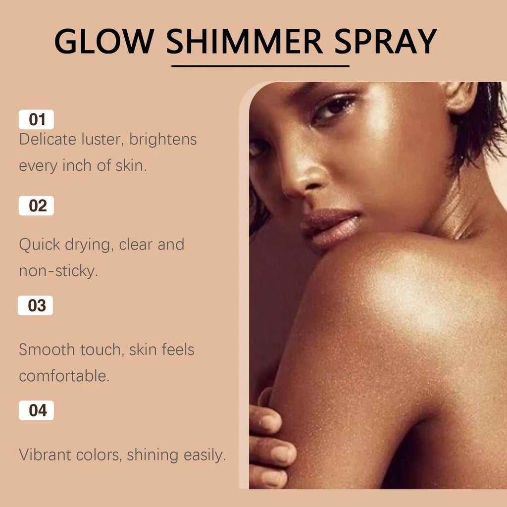 100ml Shiny Body Spray bottle with spray applicator for cosmetic highlighting