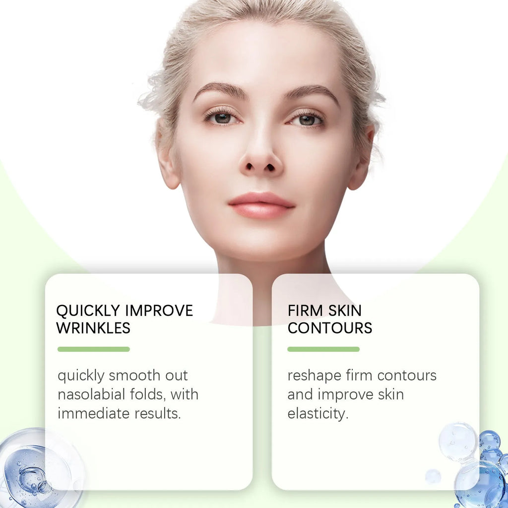 Two facial skin firming patches with hyaluronic acid and collagen ingredients