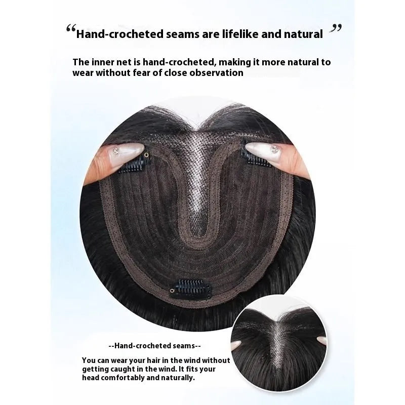 Brown black full-head wig with Chinese character bangs style made from high temperature fibre