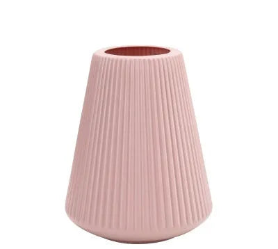 Colourful melamine plastic decorative flower vase in blue, green, pink, or white, 16cm by 20cm