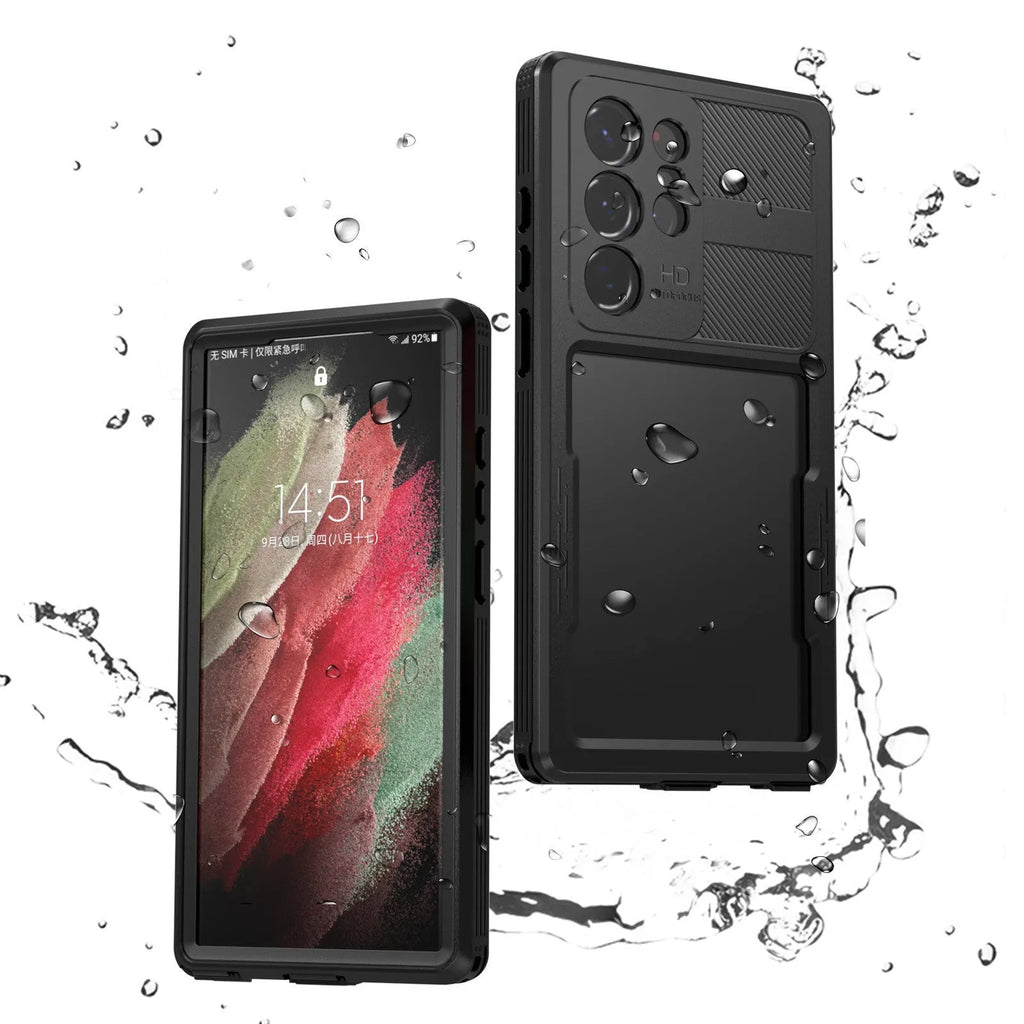 Fashion outdoor drop-resistant protective cover for Samsung S23 Ultra in Black made of TPU PC PET