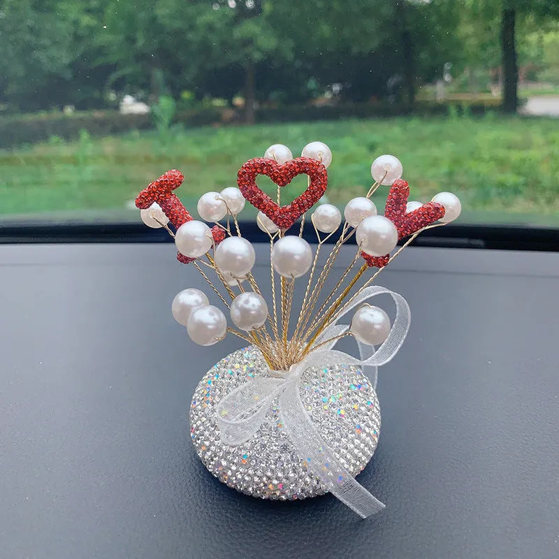 Clay diamond star decoration ornament for a car centre console in a modern colour design.