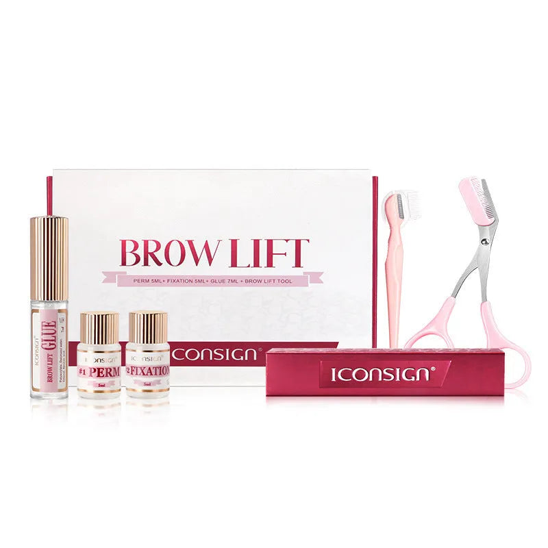 Pink eyebrow scalding suit set with eyebrow perm for keratosis treatment and styling