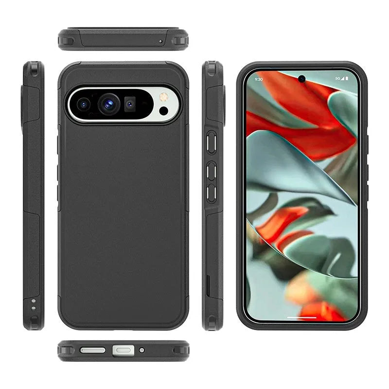 Black TPU drop-resistant phone case for Google Pixel 9 Pro and Google Pixel 9 Pro XL