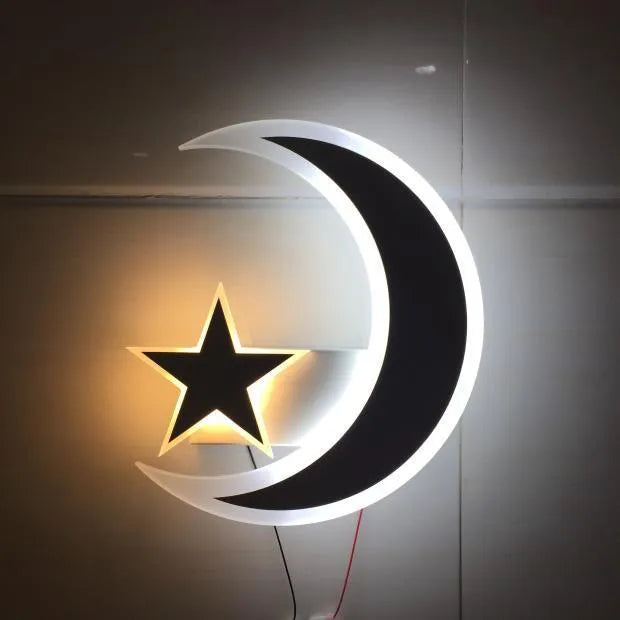 Xingyue LED acrylic wall lamp with resin body and hemp rope decoration, 25 by 22 by 4 cm