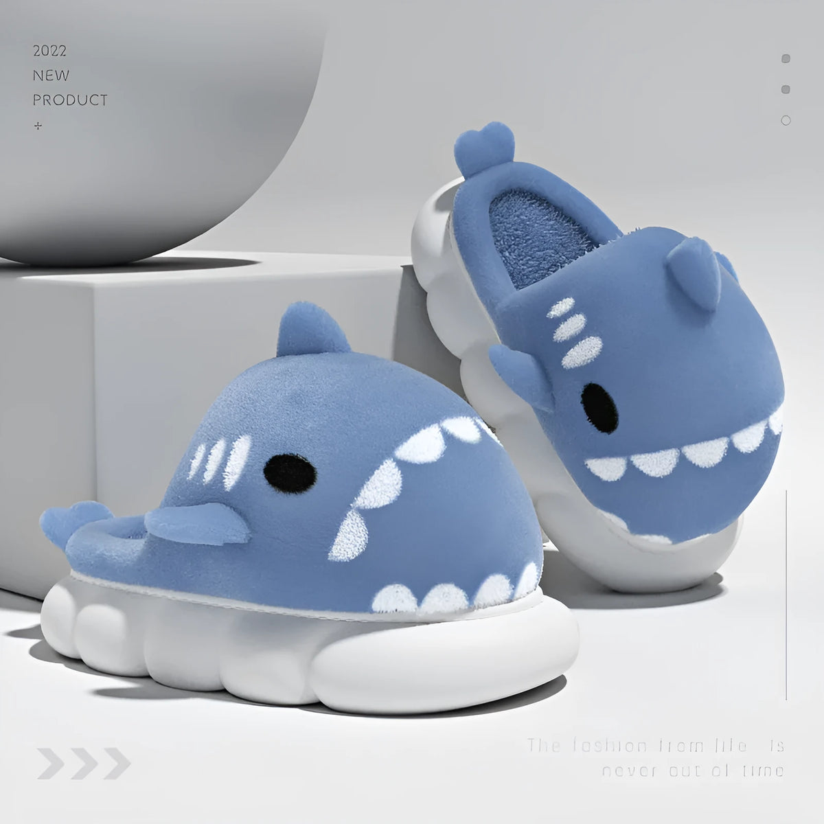 Shark slippers warm winter house shoes suede upper anti-skid sole indoor unisex couple colours