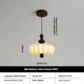 Mid-ancient French retro fabric bedroom ceiling lamp in walnut colour with ash wood frame and fabric shade