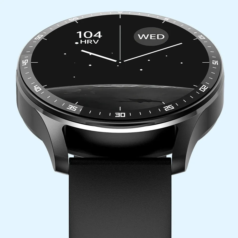 Black X7 smartwatch with integrated TWS earphones displayed on wrist, showing large HD touchscreen.