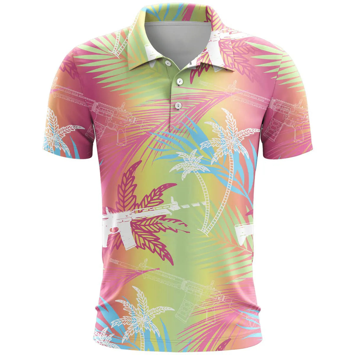 3D printed pattern short sleeve sports top in loose fit, shown in a colour-matching design.