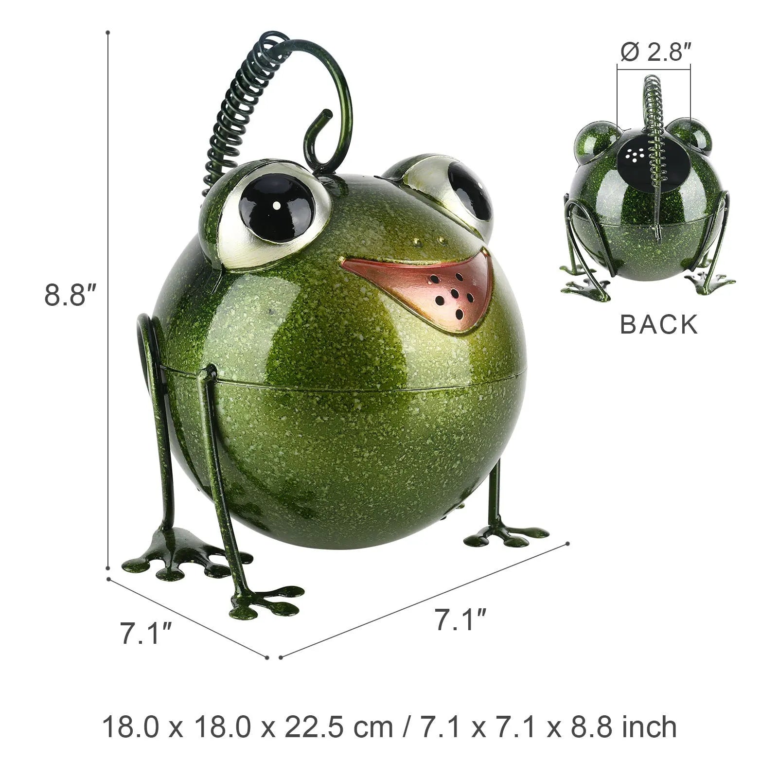 Creative cartoon iron frog watering pot in wrought iron with coloured frog design for garden decoration