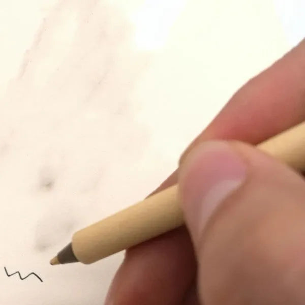 Eco-friendly paper tube pen QH-6030 with Kraft paper barrel and bullet 1.0mm tip on white background