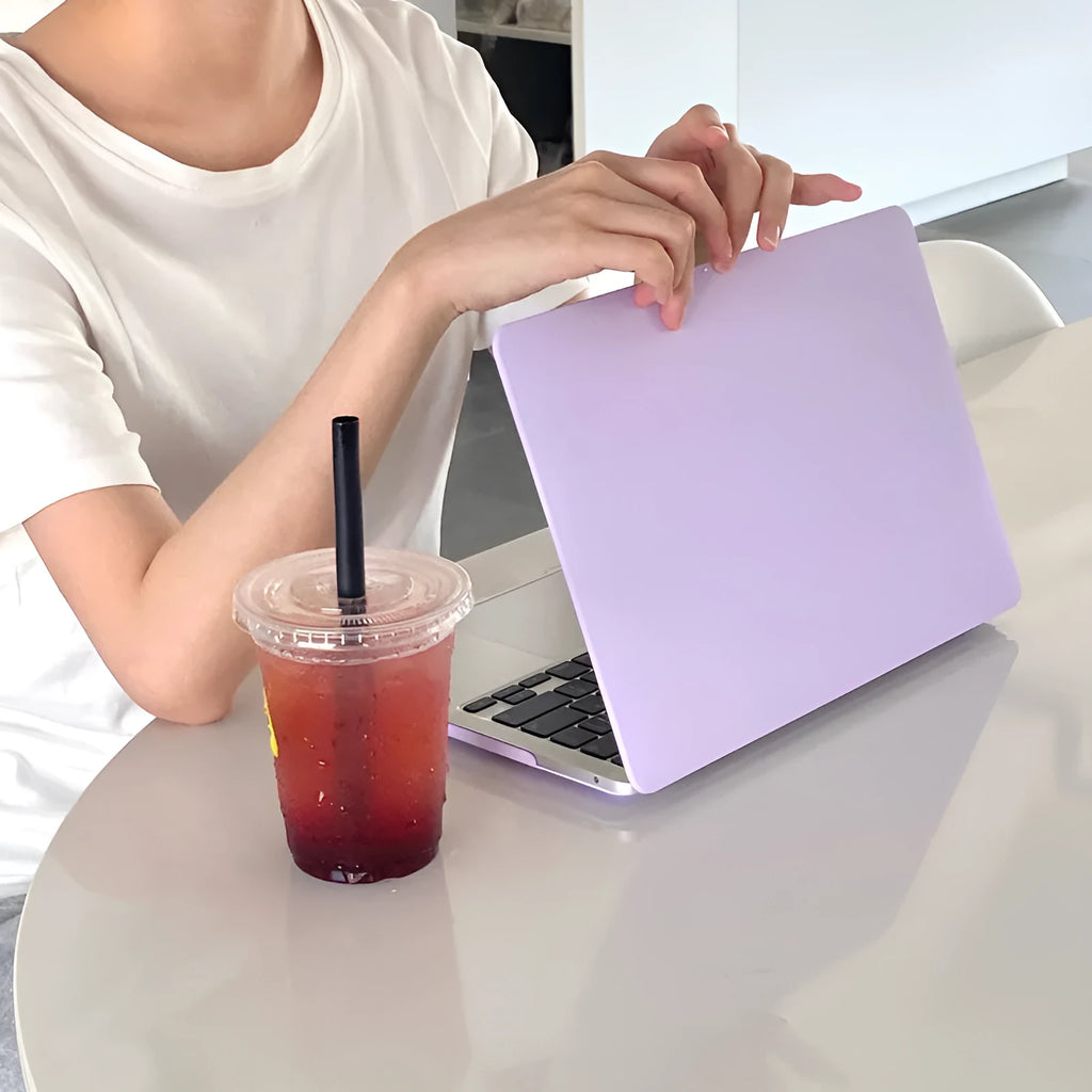 Taro mud bobo coloured hard plastic laptop shell for MacBook, simple style, clip-on design