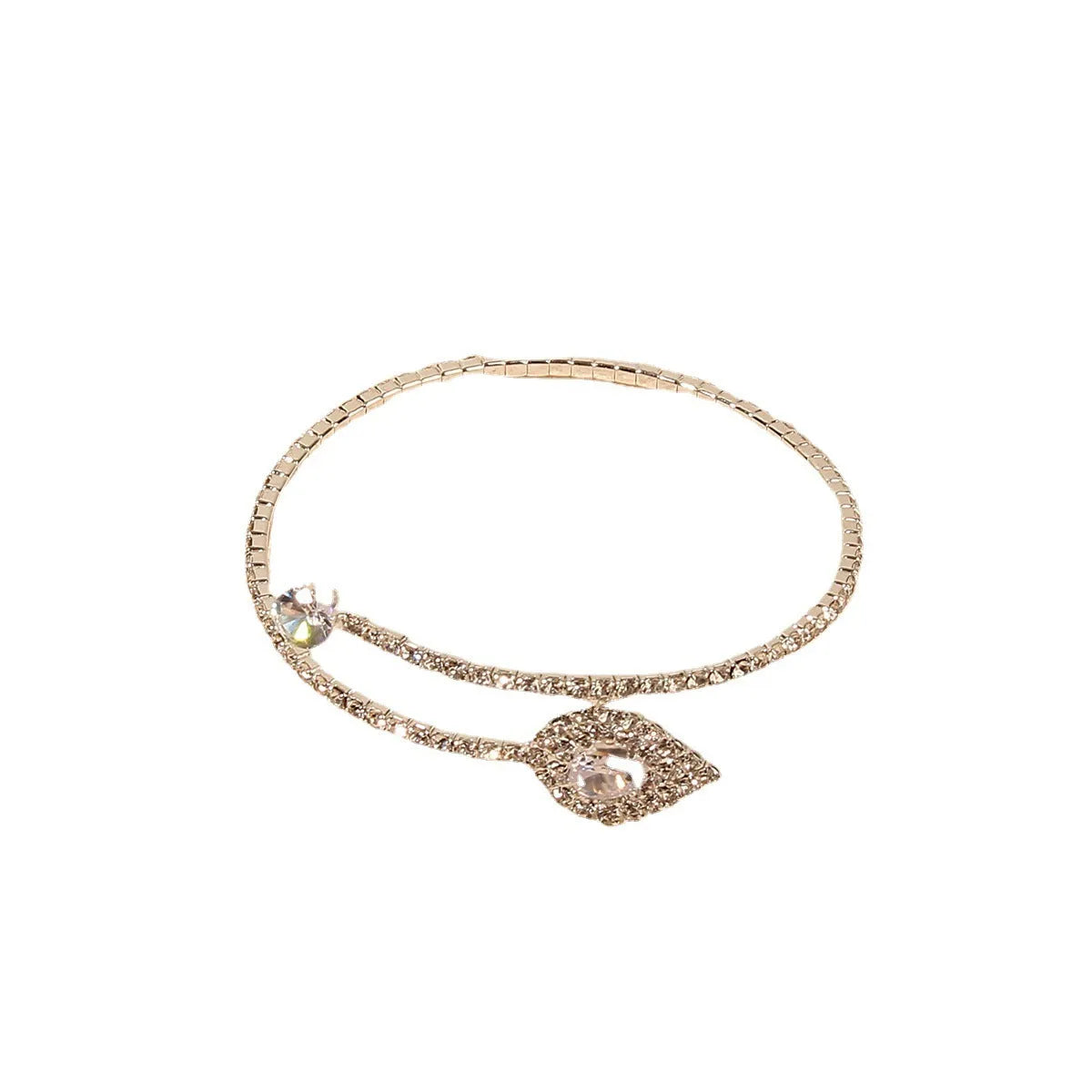 Silver metal water drop bracelet with diamond treatment and fashion OL style, single bracelet