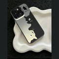 Black cat hard shell PC phone case in classic black for Apple iPhone