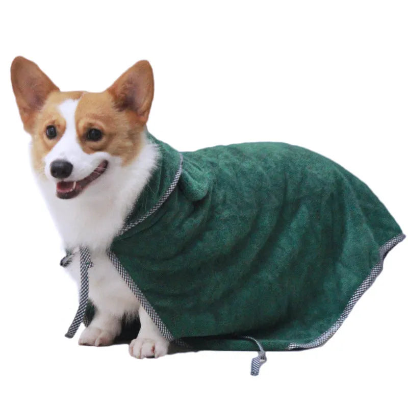 Ultra fine fibre pet towels in grey and green colours for drying dogs and cats after baths