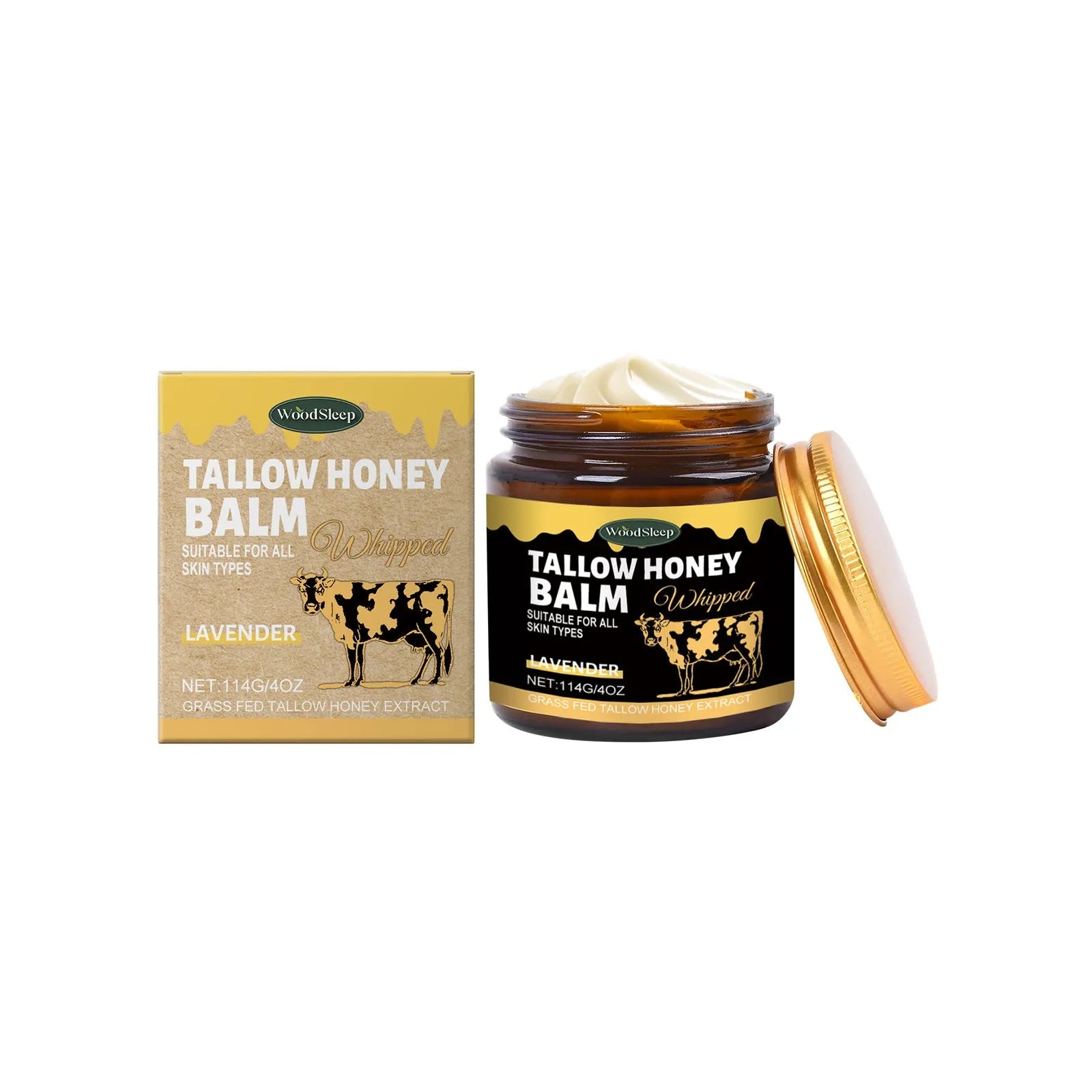 A 114g jar of unscented butter skin cream with honey and lavender extract for moisturising.
