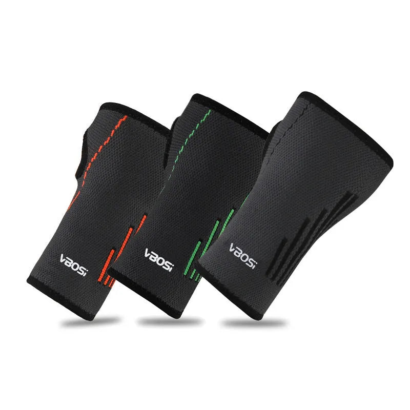 Adult wrist guard wristband for tennis, cycling, basketball and badminton, single pack in black, green or orange