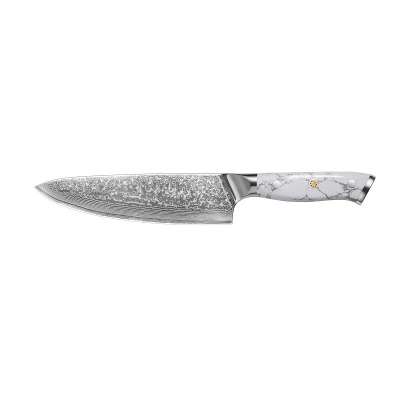 Damascus combined chef knife with 21cm VG10 steel blade and 11cm handle for kitchen use