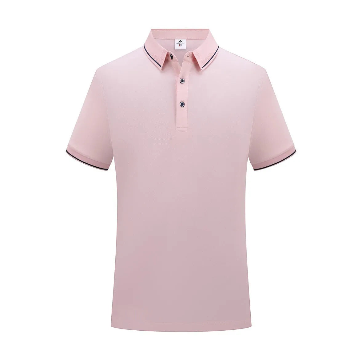 Short-sleeved polo work shirt for beauticians in cool silk cotton fabric with asymmetrical design