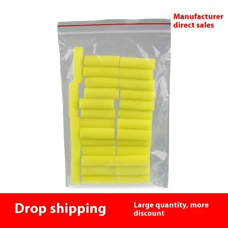 Yellow inorganic glue sponge mop for table tennis racket cleaning, 30-pack