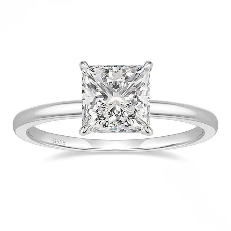 Simple geometric 925 silver ring shown in silver, gold, and rose gold colour options on a plain background.