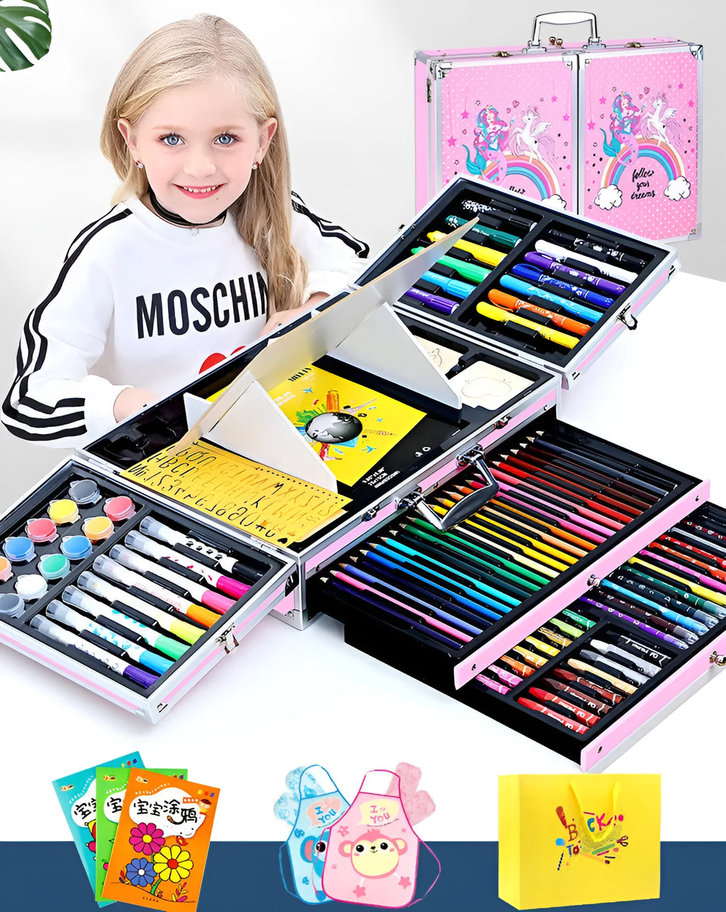 Creative birthday gift set for girls with aluminium box, doodle pen set and twelve style options