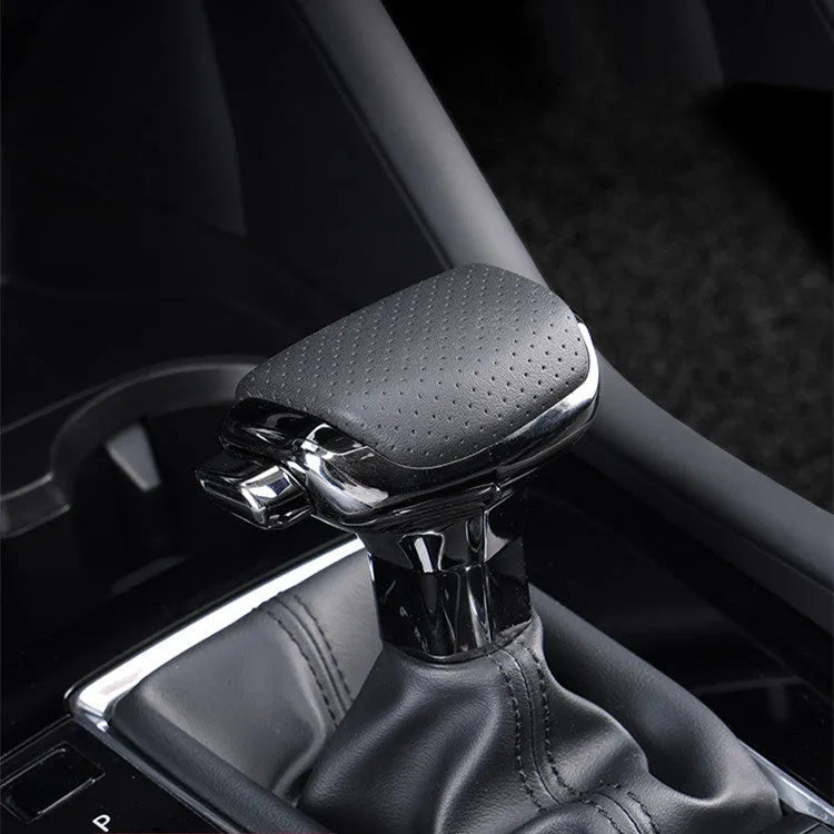 Genuine leather gear shift knob decoration for car interior in black colour