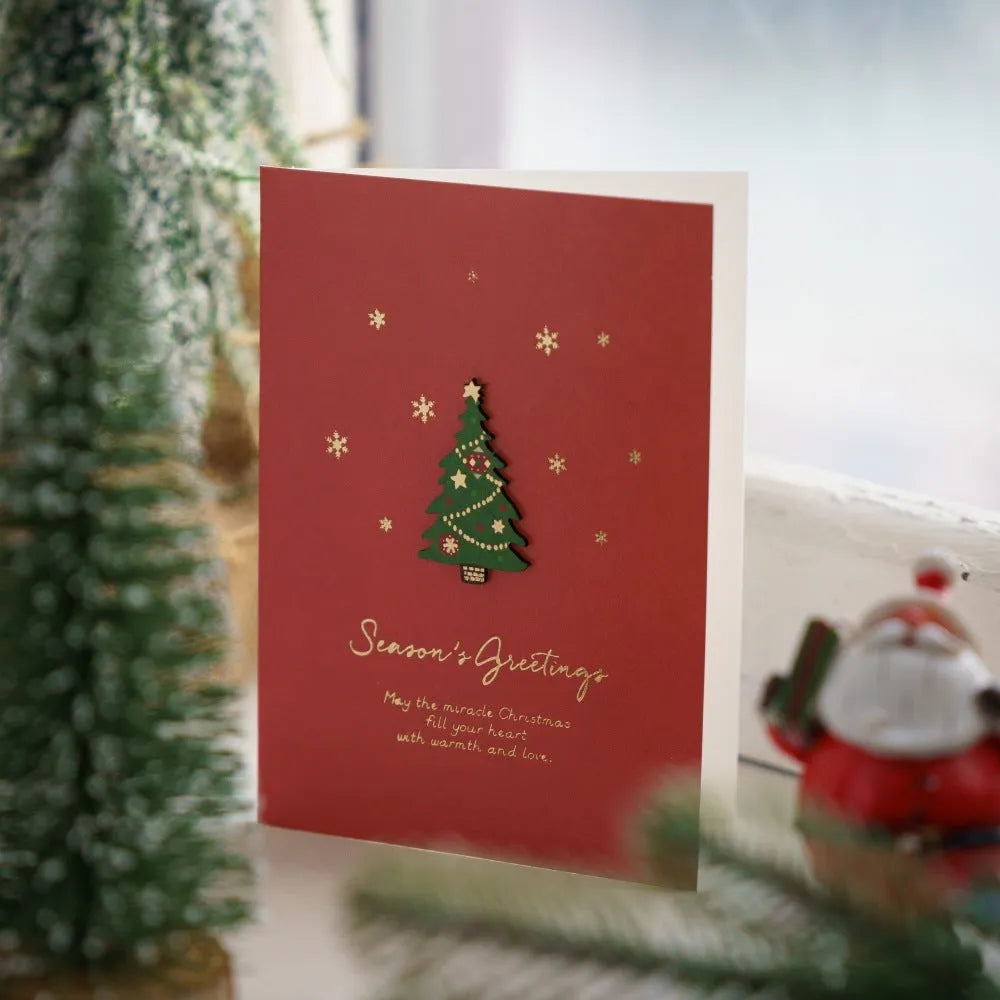 Christmas retro greeting card with simple modern design printed on special paper 95x130mm elk motif