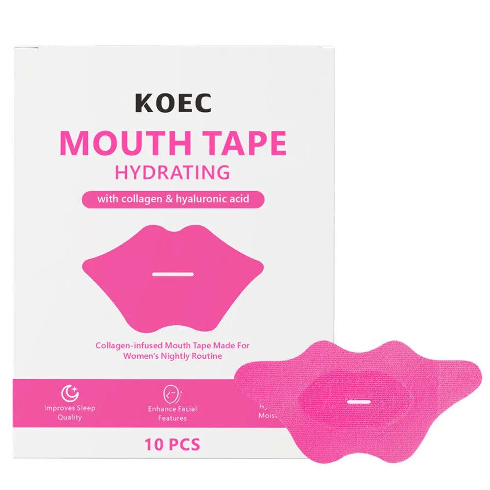 Pack of 10 hydrogel moisturizing sleep breathing mouth seal adhesive lip patches for night time mouth taping