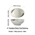 Oval Japanese ceramic sauce dipping bowl with underglaze finish in selected colour pattern