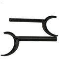 Portable black plastic wedge simulator for golf horn cutting drills on a flat surface