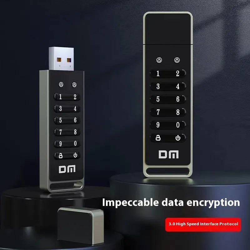 64GB metal fingerprint security USB flash drive with digital encryption