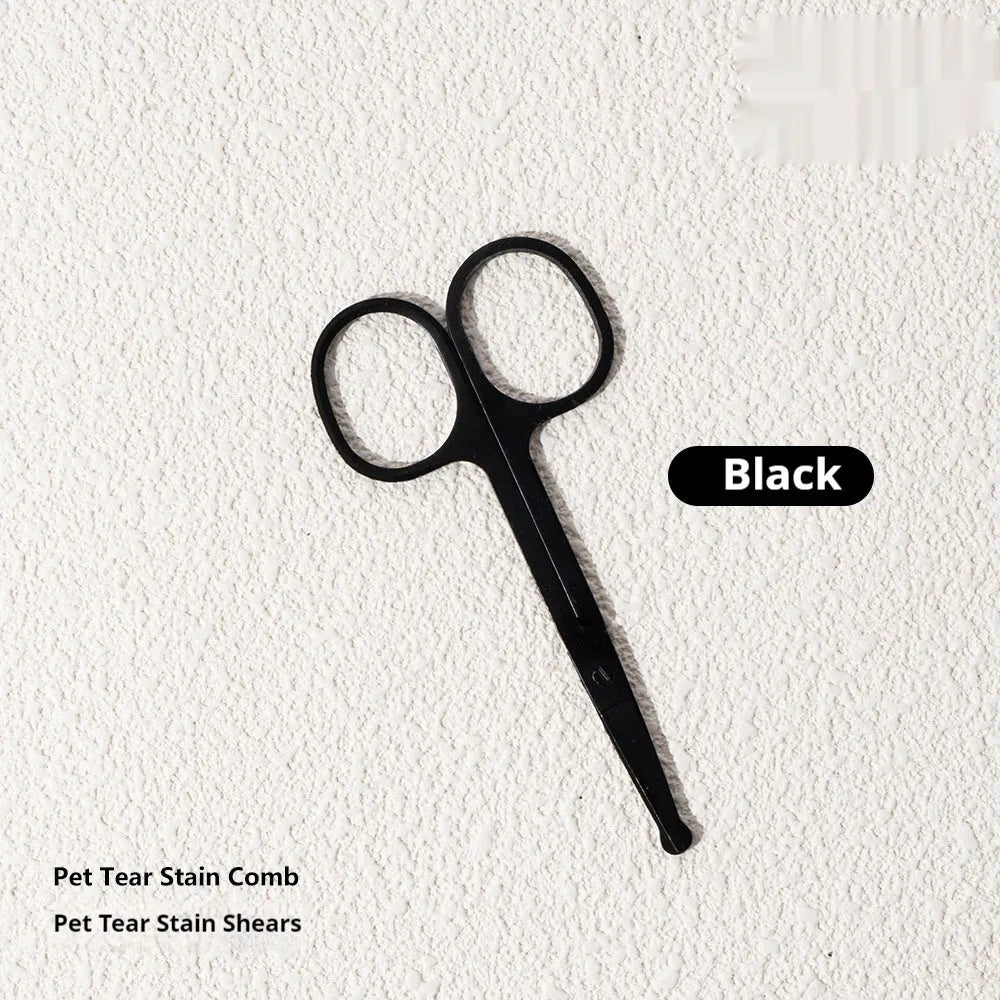 ABS plastic pet grooming comb and scissors set for dogs in various colour options for tear stain removal