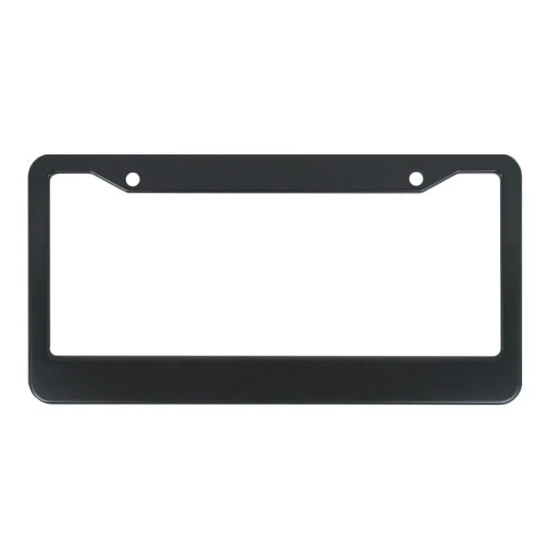 Aluminum alloy license plate frame for American Standard cars in black and silver oxide finishes