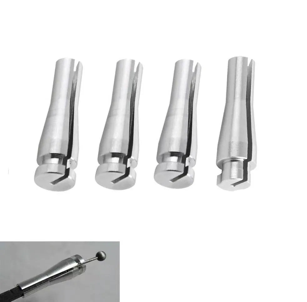 Four silver aluminium automotive repair parts for Ford truck cab rear latch mechanism