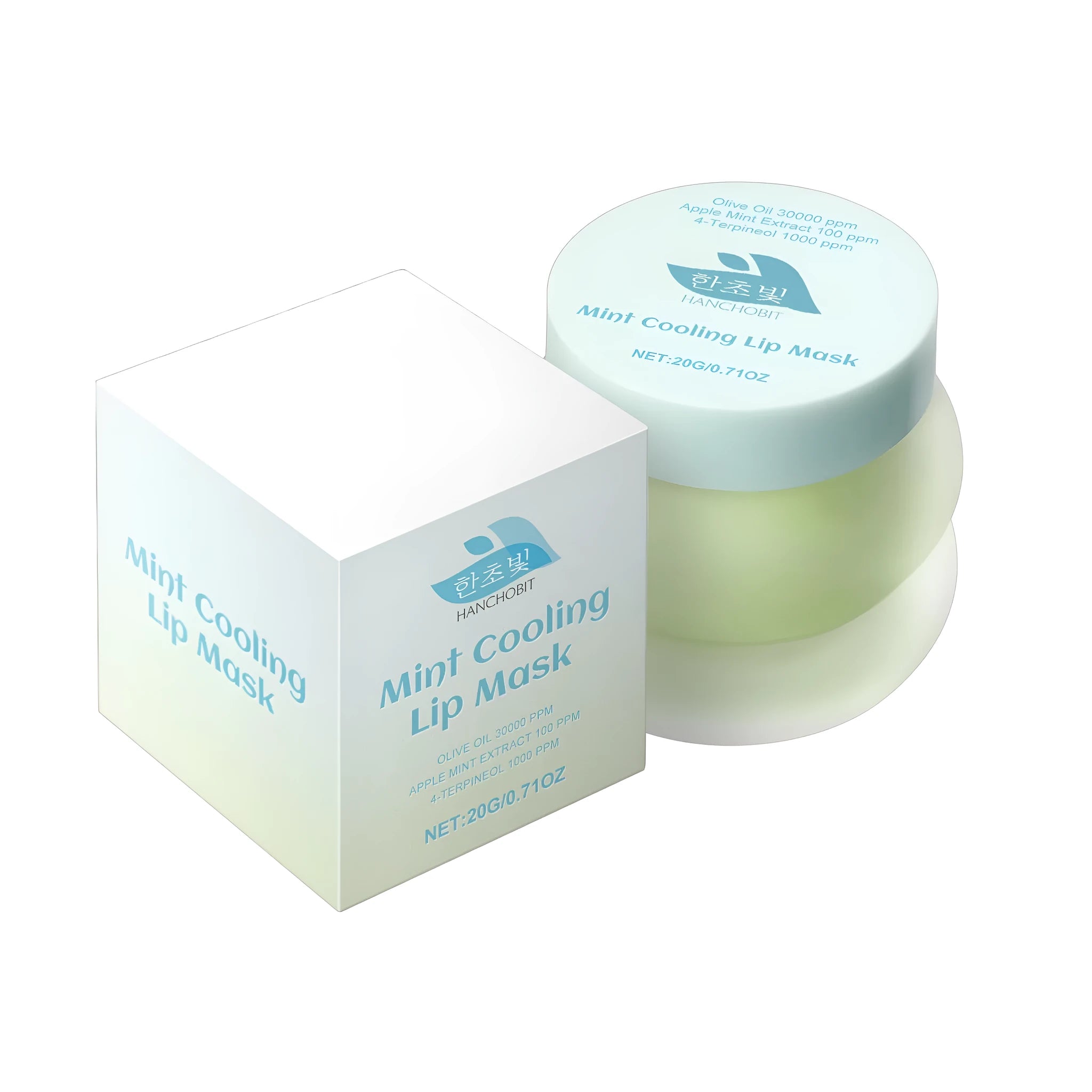 20g jar of mint cooling lip mask balm for overnight hydration treatment.