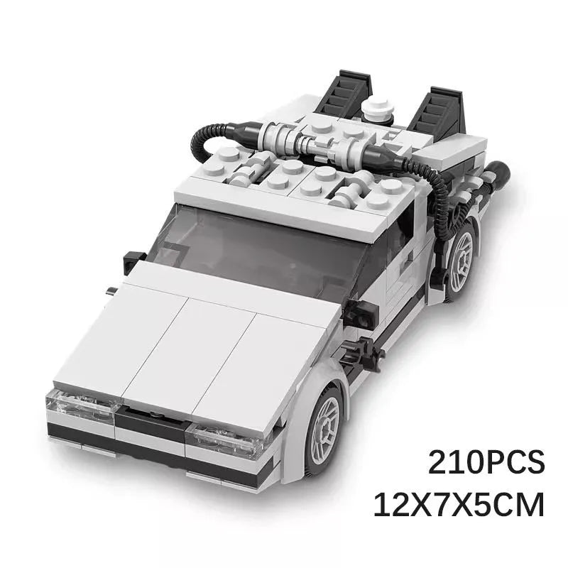 Plastic Back To The Future time machine building block toy in net pocket packaging for teenagers 7-14 years old