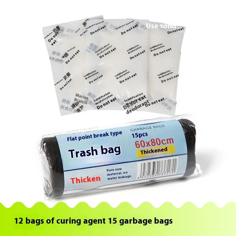 Disposable emergency urine bag with curing agent packs for portable toilet use during travel