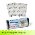 Disposable emergency urine bag with curing agent packs for portable toilet use during travel