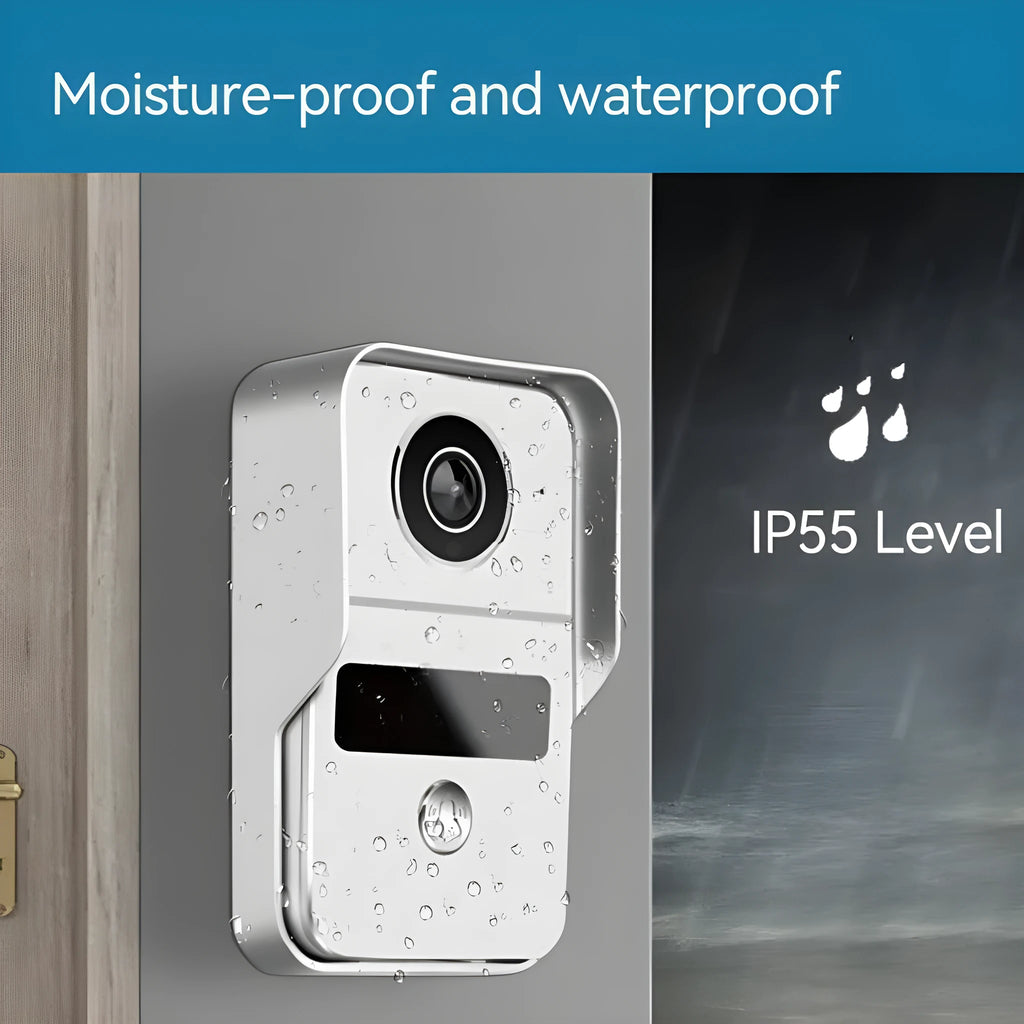 Wireless video intercom doorbell system with 1080P camera, outdoor unit, and indoor display station