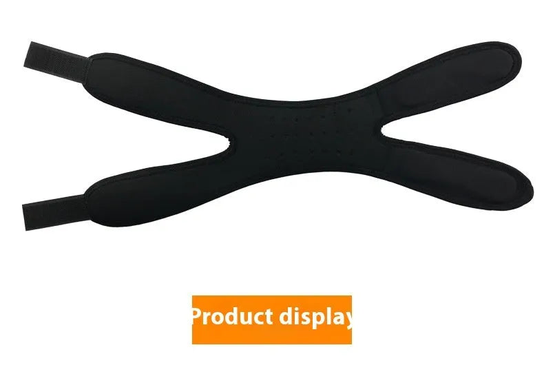 Pair of elastic shock absorption sports leggings or knee pads in a neutral colour.