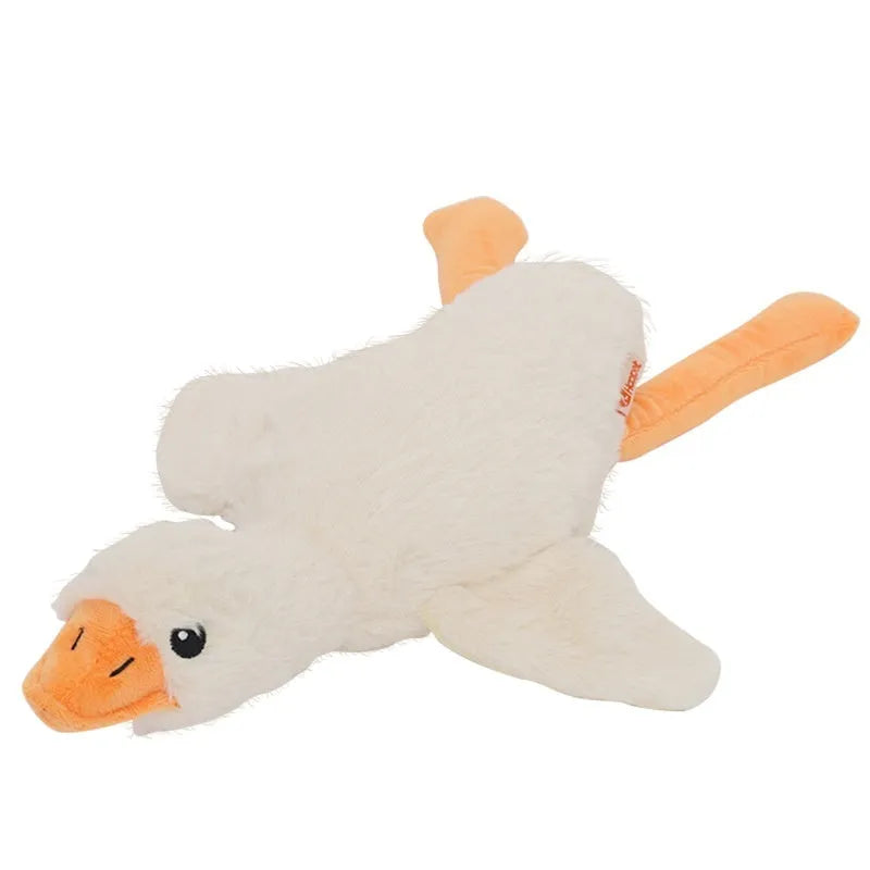 Rhubarb goose plush dog toy with sound molar and simulated pineapple grid texture