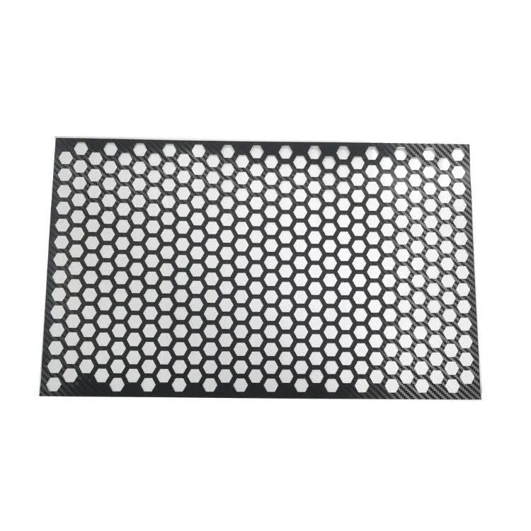 Honeycomb pattern vinyl sticker sheet for car taillights in black, carbon fibre, or colourful finish, 48cm by 30cm.