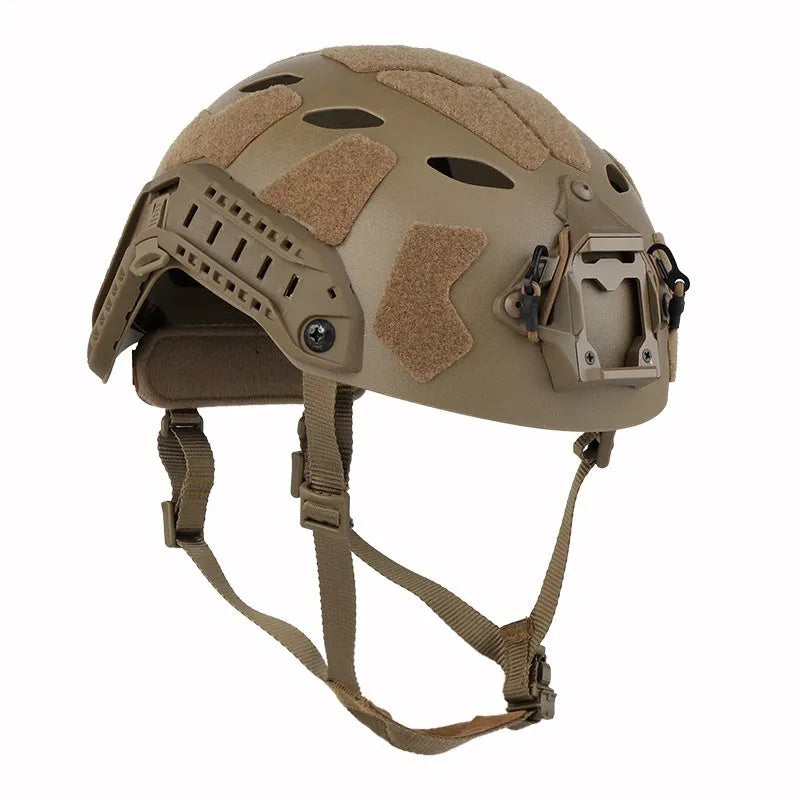 Diamond hole high cut lightweight ABS tactical helmet in black colour