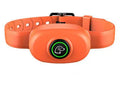 Black remote control and matching waterproof dog training collar for bark control.