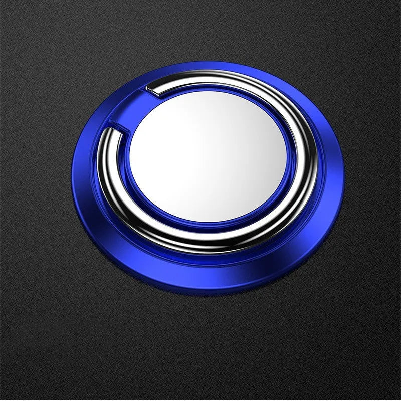 Finger ring magnetic suction phone holder in black, universal mobile desktop ring bracket