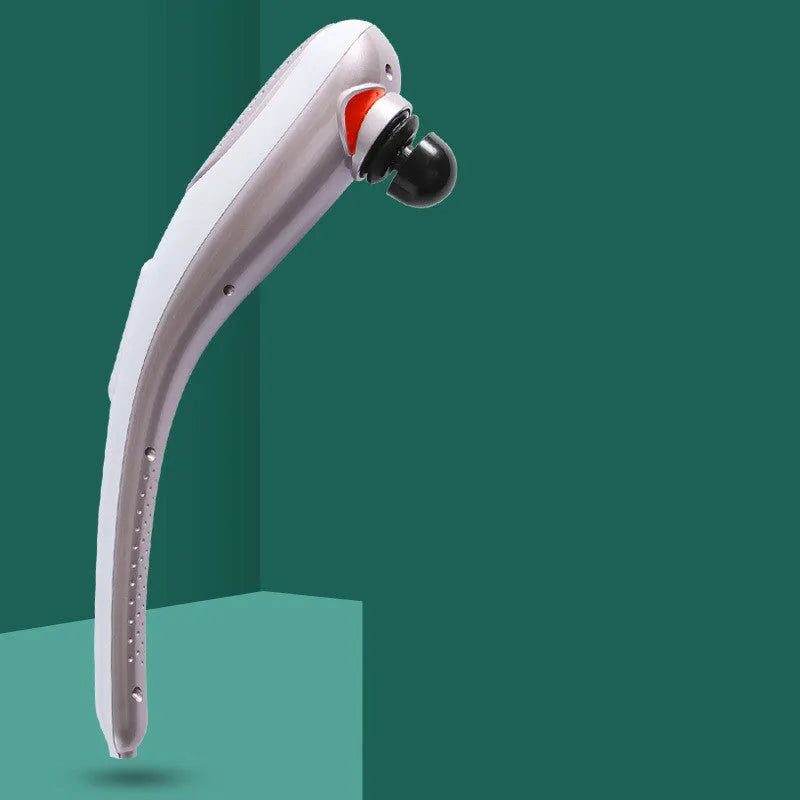 New rechargeable massager with four massage heads in green and white, USB powered, 460x160x92mm