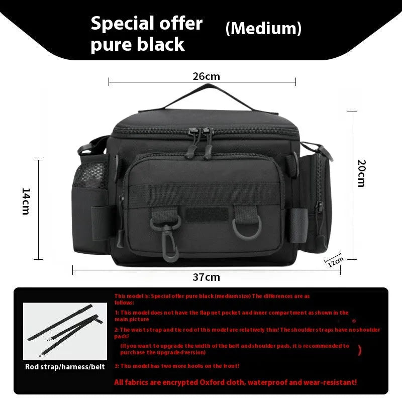 Luya crossbody multi functional fishing storage bag in Camouflage M colour made from Oxford cloth